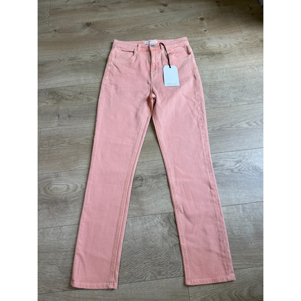 NWT Current Elliott coral color freeway crop slim straight stretch jeans size 26